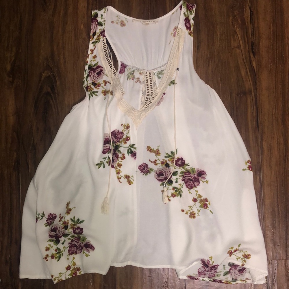 Floral Open Back Top